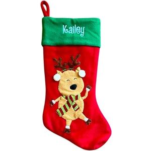 Reindeer Christmas Stocking with name "Kailey"